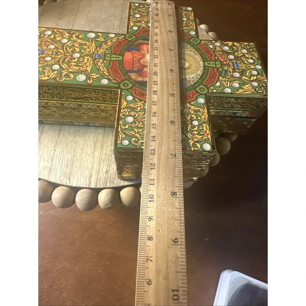Vintage Cardboard Cross Religious Jesus Punch Studio Gift Box